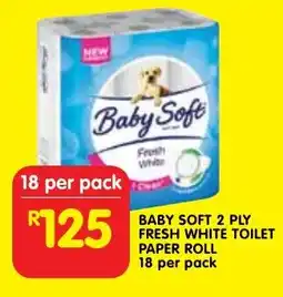 Shoprite Baby soft 2 ply fresh white toilet paper roll offer