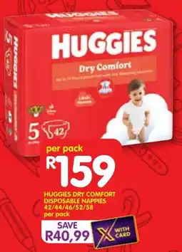 Shoprite Huggies dry comfort disposable nappies offer