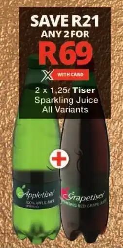 Checkers Tiser Sparkling Juice All Variants offer