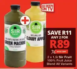 Checkers Sir Fruit 100% Fruit Juice Blend All Variants offer