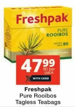 Checkers Freshpak Pure Rooibos Tagless Teabags offer