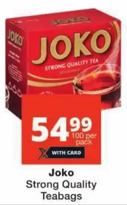 Checkers Joko Strong Quality Teabags offer