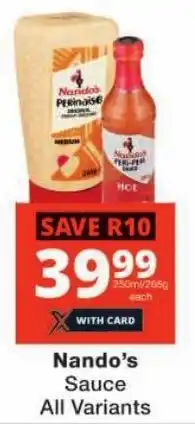 Checkers Nando's Sauce All Variants offer