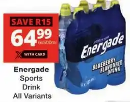 Checkers Energade Sports Drink All Variants offer