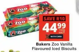 Checkers Bakers Zoo Vanilla Flavoured Iced Biscuits offer