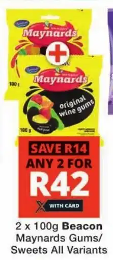 Checkers Beacon Maynards Gums/ Sweets All Variants offer