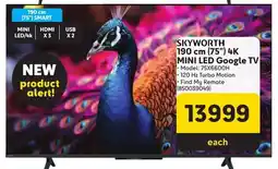 Makro Skyworth 190cm 75" 4K Mini LED Google TV offer