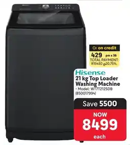 Makro Hisense Top Loader Washing Machine offer