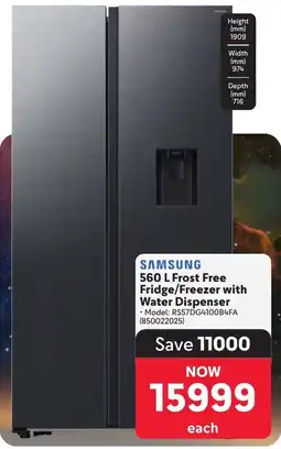 Makro SAMSUNG Frost Free Fridge/ Freezer with Water Dispenser offer