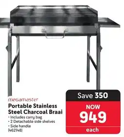 Makro Megamaster Portable Stainless Steel Charcoal Braai offer
