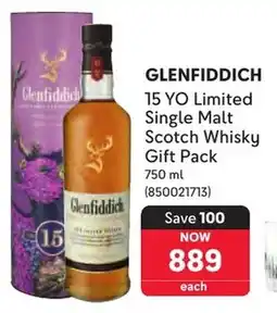 Makro GLENFIDDICH 15 YO Limited Single Malt Scotch Whisky Gift Pack offer