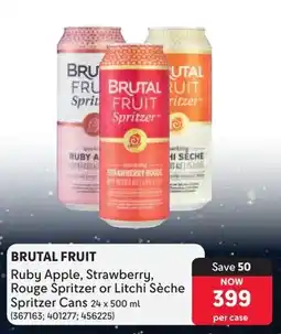 Makro Brutal Fruit Ruby Apple, Strawberry, Rouge Spritzer or Litchi Sèche Spritzer Cans offer