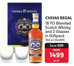 Makro Chivas Regal 18 YO Blended Scotch Whisky and 2 Glasses in Giftpack offer