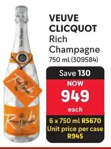 Makro Veuve Clicquot Rich Champagne offer