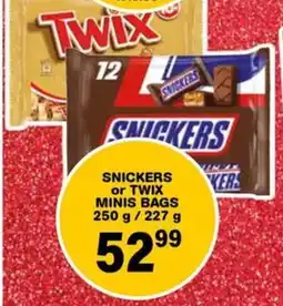 Giant Hyper Snickers or twix minis bags offer