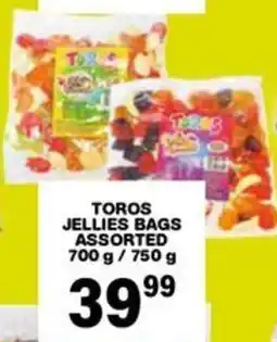 Giant Hyper Toros jellies bags assorted offer
