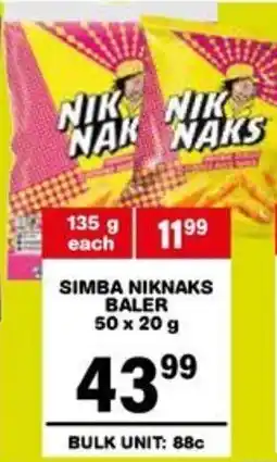 Giant Hyper Simba niknaks baler offer