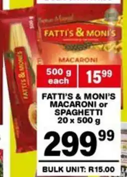 Giant Hyper Fatti's & moni's macaroni or spaghetti offer