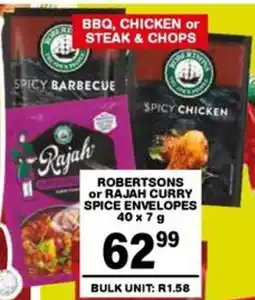 Giant Hyper Robertsons or rajah curry spice envelopes offer