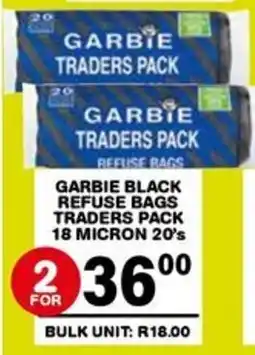 Giant Hyper Garbie black refuse bags traders pack 18 micron offer