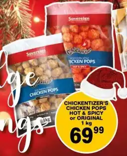 Giant Hyper Chickentizer's chicken pops hot & spicy or original offer