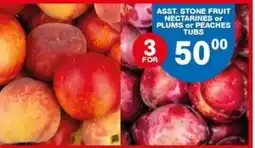 Giant Hyper Asst. stone fruit nectarines or plums or peaches tubs offer