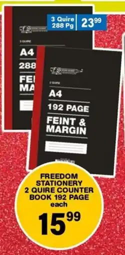 Giant Hyper Freedom stationery 2 quire counter book 192 page offer