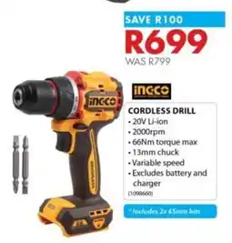 Chamberlain Ingco cordless drill offer