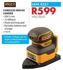 Chamberlain Ingco cordless mouse sander offer