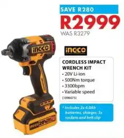 Chamberlain Ingco cordless impact wrench kit offer