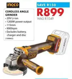 Chamberlain Ingco cordless angle grinder offer
