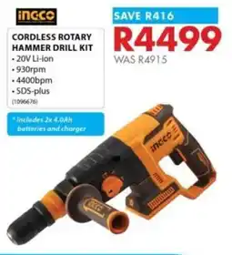 Chamberlain Ingco cordless rotary hammer drill kit offer