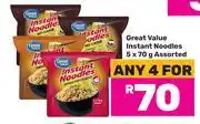 Game Great Value Instant Noodles Assorted-For 4 x 5 x 70g offer