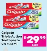 Game Colgate Triple Action Toothpaste-2 x 100ml offer