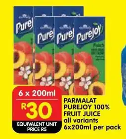 Shoprite PARMALAT PUREJOY 100% FRUIT JUICE offer