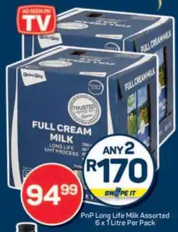 Pick n Pay PnP Long Life Milk Assorted 6 x 1 Litre Per Pack offer