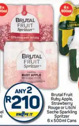 Pick n Pay Brutal Fruit Ruby Apple, Strawberry Rouge or Litchi Seche Sparkling Spritzer offer