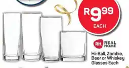Pick n Pay Hi-Ball, Zombie, Beer or Whiskey Glasses offer