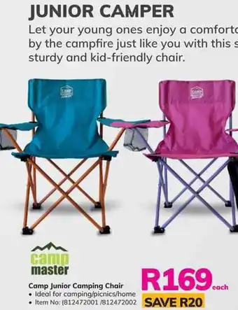 Game Camp Master Camp Junior Camping Chair offer