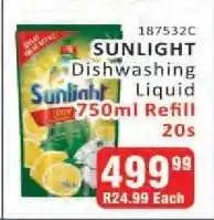 KitKat Cash and Carry SUNLIGHT Dishwashing Liquid 750ml Refill 20s offer