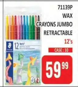 KitKat Cash and Carry Staedtler Noris Wax Crayons Jumbo Retractable 12's offer