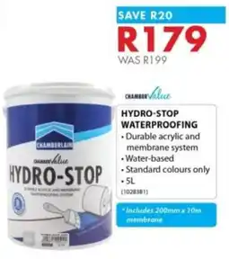 Chamberlain Chamber value hydro-stop waterproofing offer