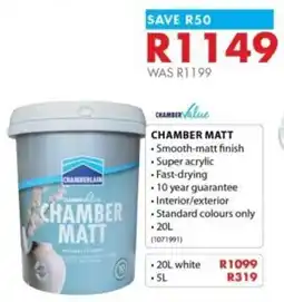 Chamberlain Chamber value chamber matt offer