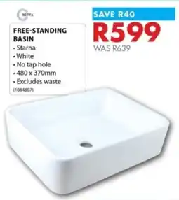 Chamberlain Betta free-standing basin offer