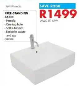 Chamberlain Splashworks free-standing basin offer