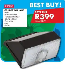 Chamberlain Eurolux led solar wall light offer