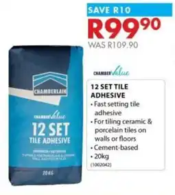 Chamberlain Chamber value 12 set tile adhesive offer