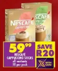 Shoprite Nescafé cappuccino sticks offer