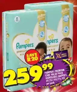 Shoprite Pampers premium care value pack disposable nappies offer