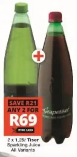 Checkers Tiser Sparkling Juice All Variants offer
